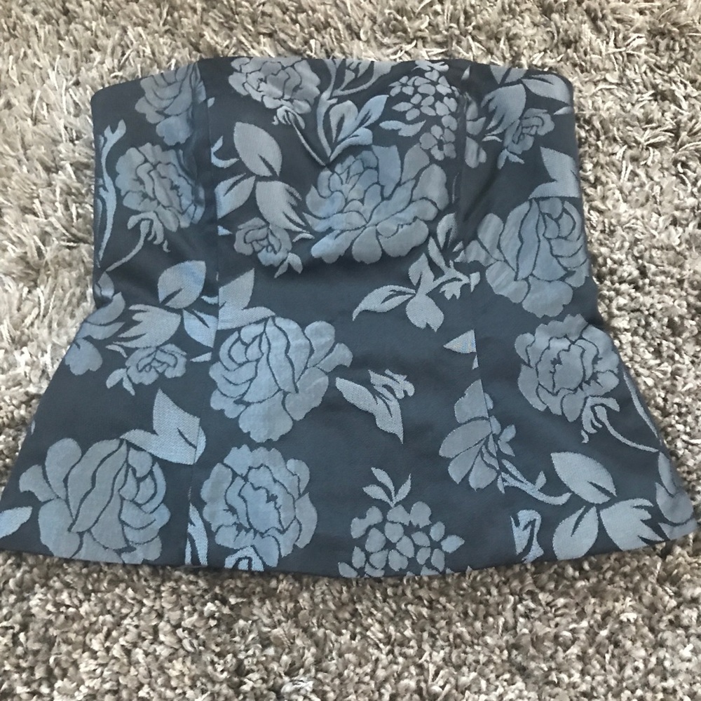 Floral zip back tube top